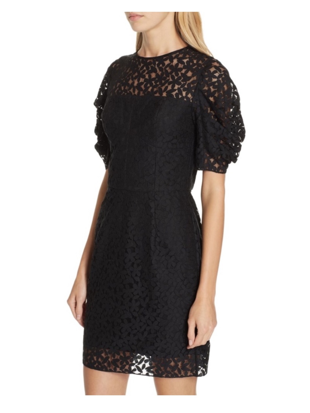 Milly Kara Black Lace Sheath Dress Sz 0 Romantic Floral LBD gothic glam boho